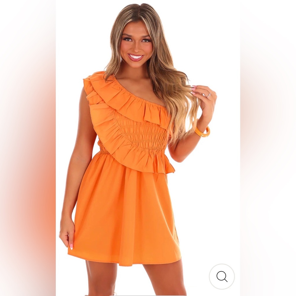 NWT Day+Moon One-Shoulder Ruffle Dress - Picture 2 of 6